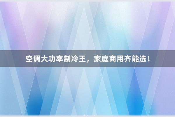 空调大功率制冷王，家庭商用齐能选！