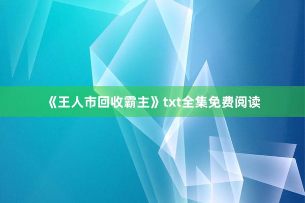 《王人市回收霸主》txt全集免费阅读