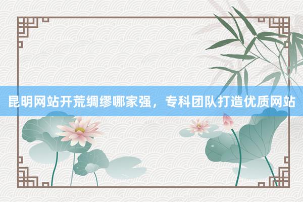 昆明网站开荒绸缪哪家强，专科团队打造优质网站